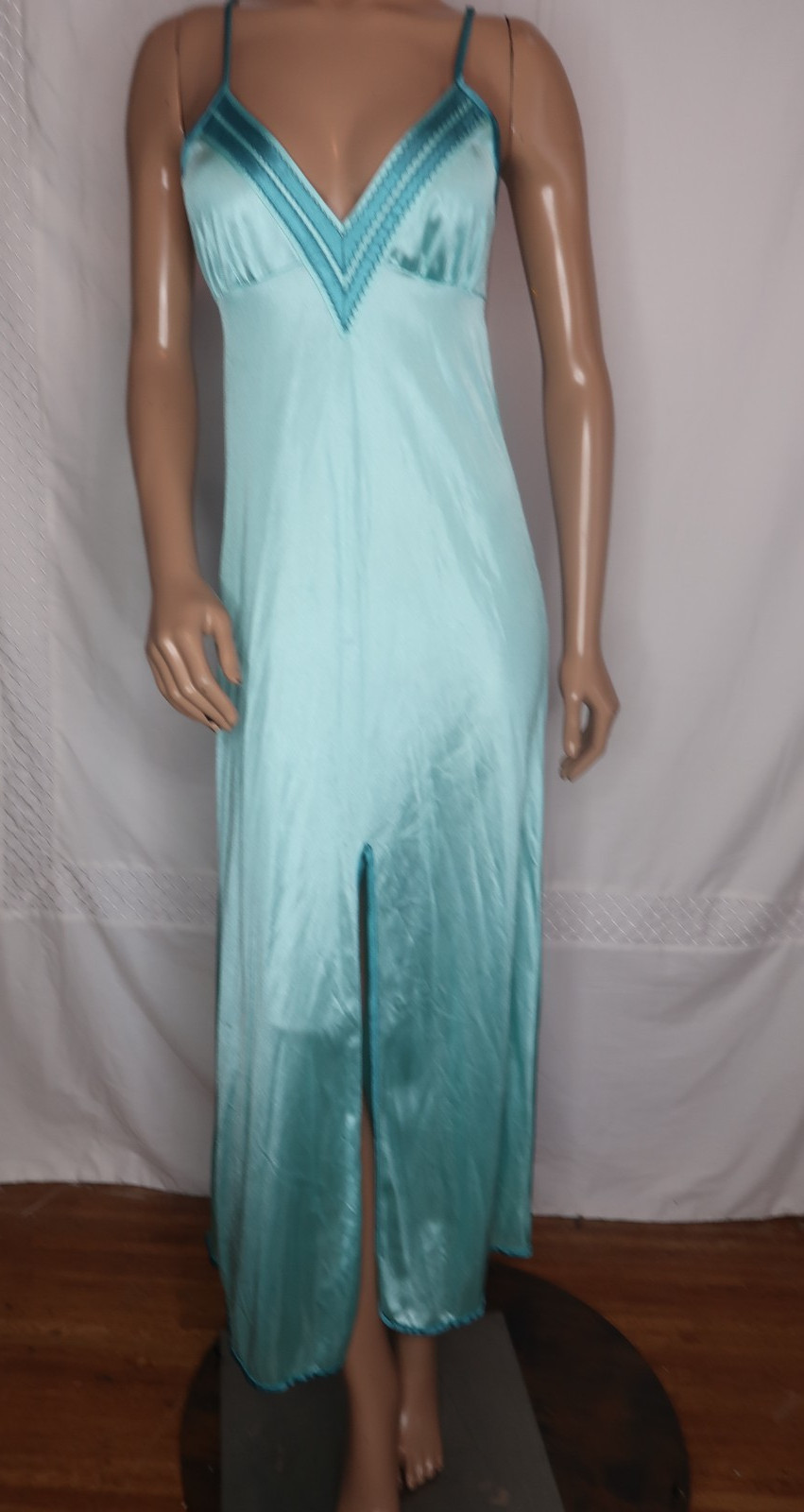 Vintage Blue Full Length Nightgown Robe Dutchess Individually Yours Jr 9 Girly