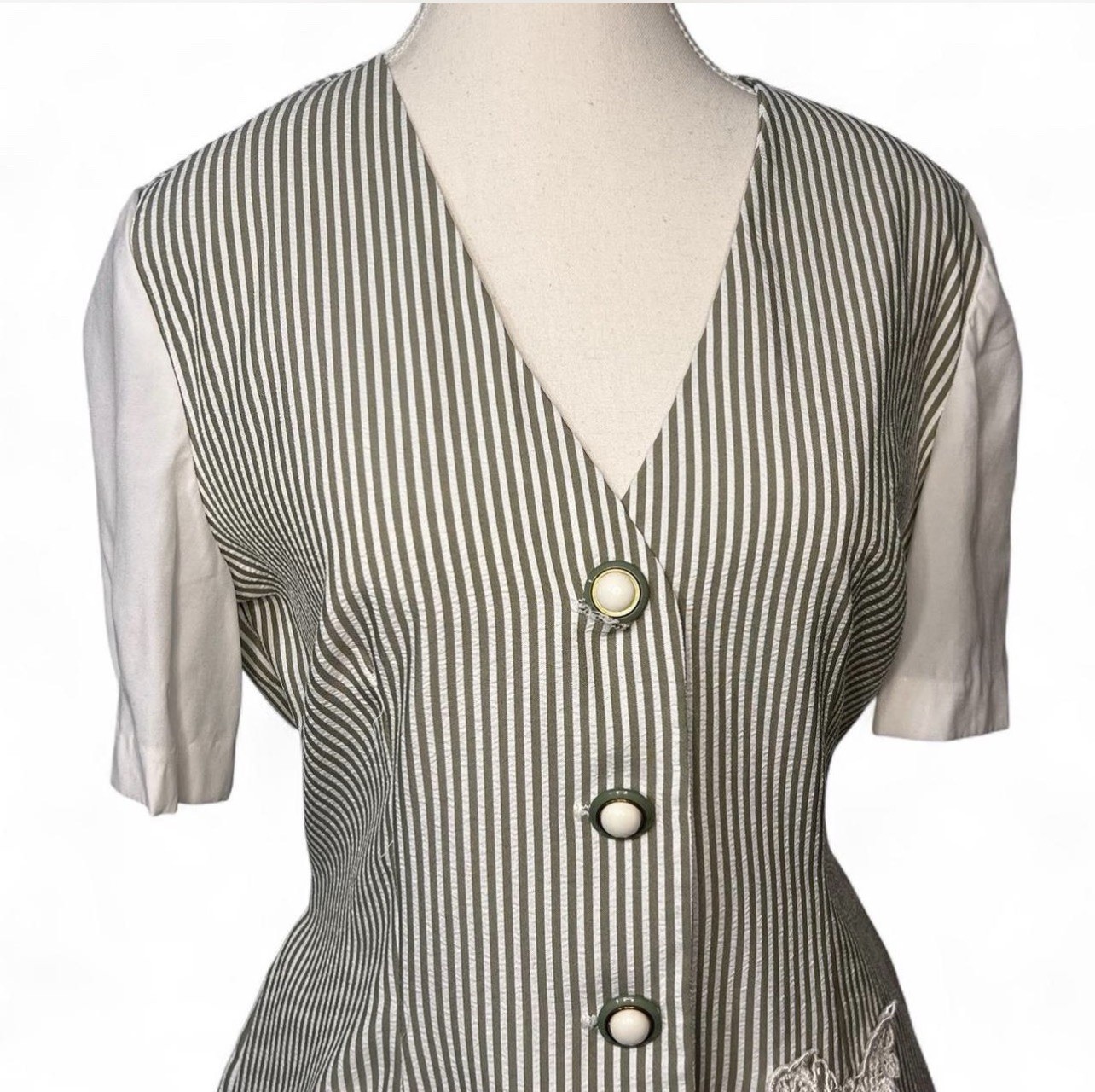 REINA Vintage 80’s culottes 2 piece stripped romper Sz 8P