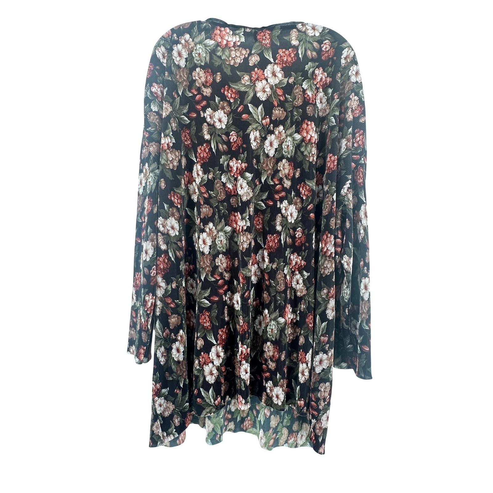 Vintage Diana Marco Floral Pleated Long Sleeve Blouse Size 18/20 USA Feminine