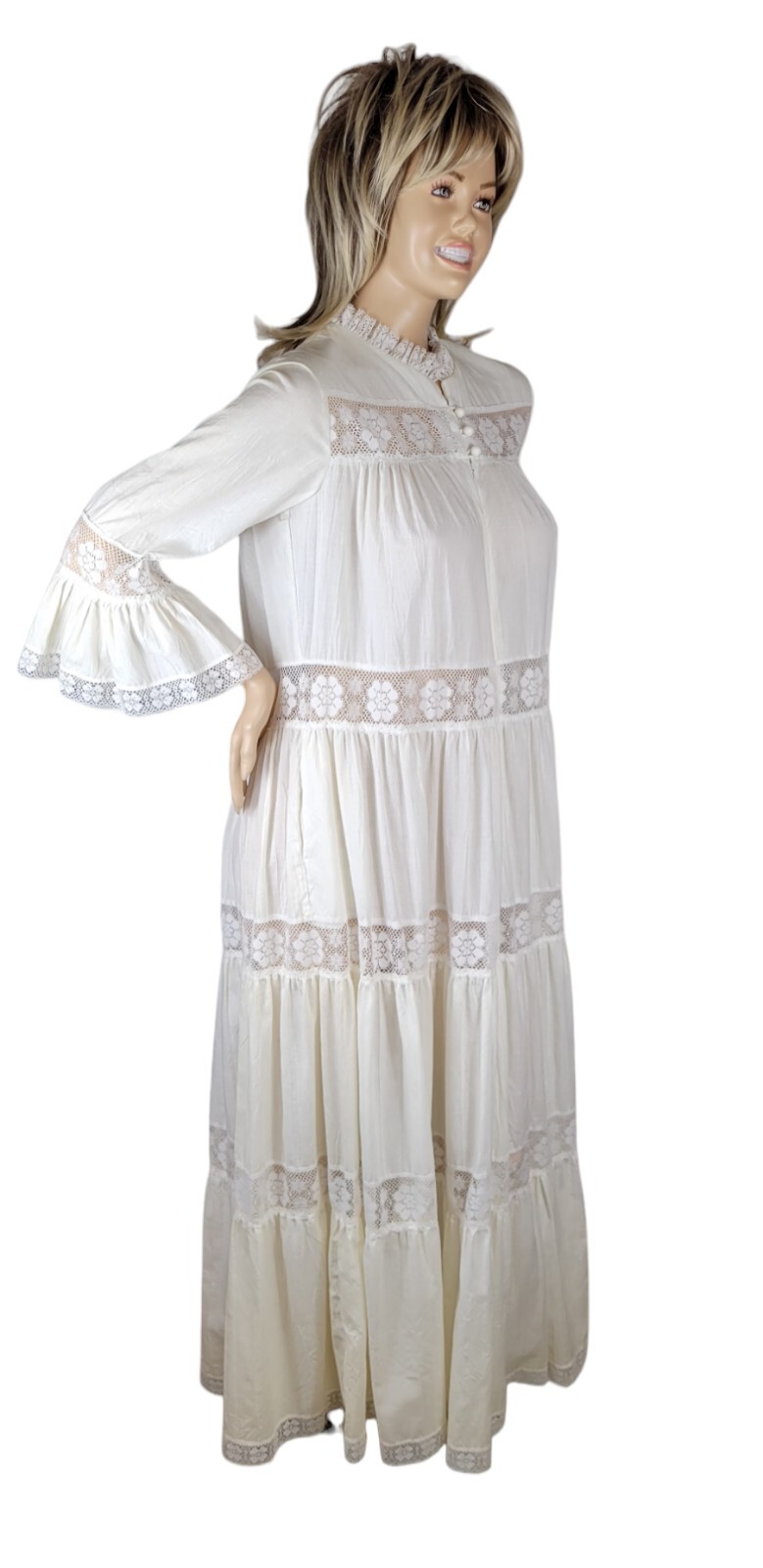 Vtg 70’s David Brown California Brownstone Studio Prairie Boho Cottagecore Dress