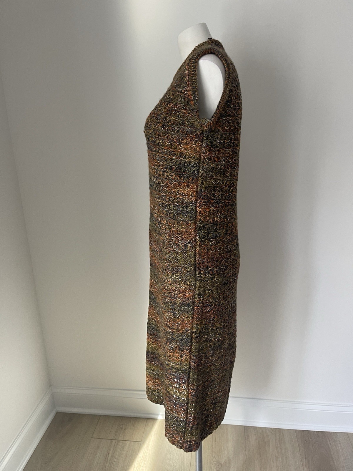 Bernat Klein Vintage Wool Dress Cardigan Sweater Set Chunky Knit