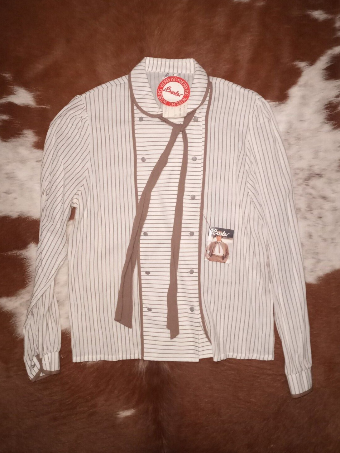Vintage 1980s Basler LADIES Top Blouse SZ 38 Made in Italy NOS Deadstock