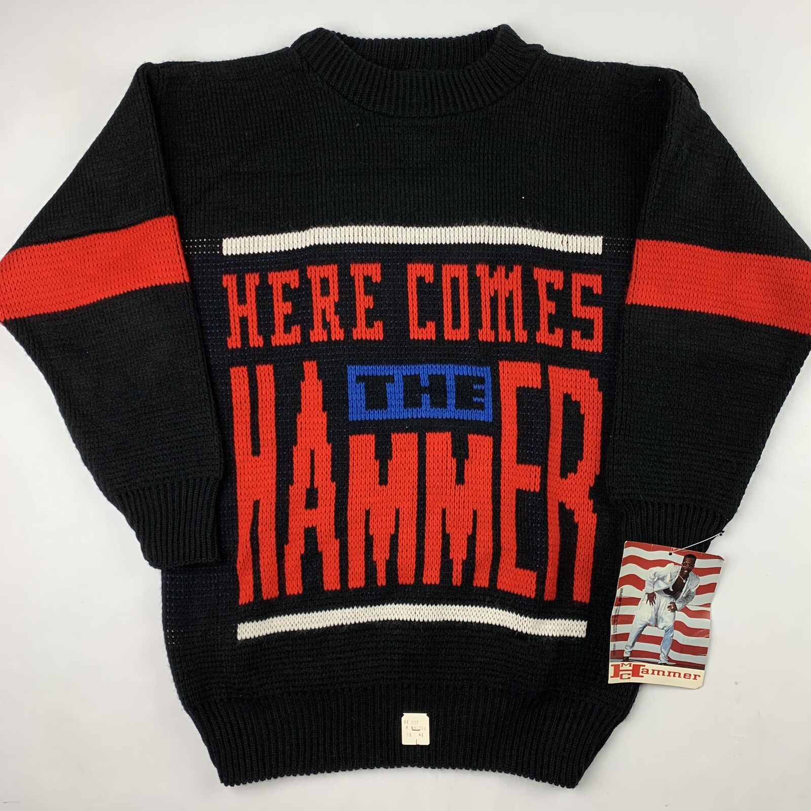 VTG 90s MC Hammer Here Comes The Hammer Sweater Adult Small Rap Hip Hop NWT