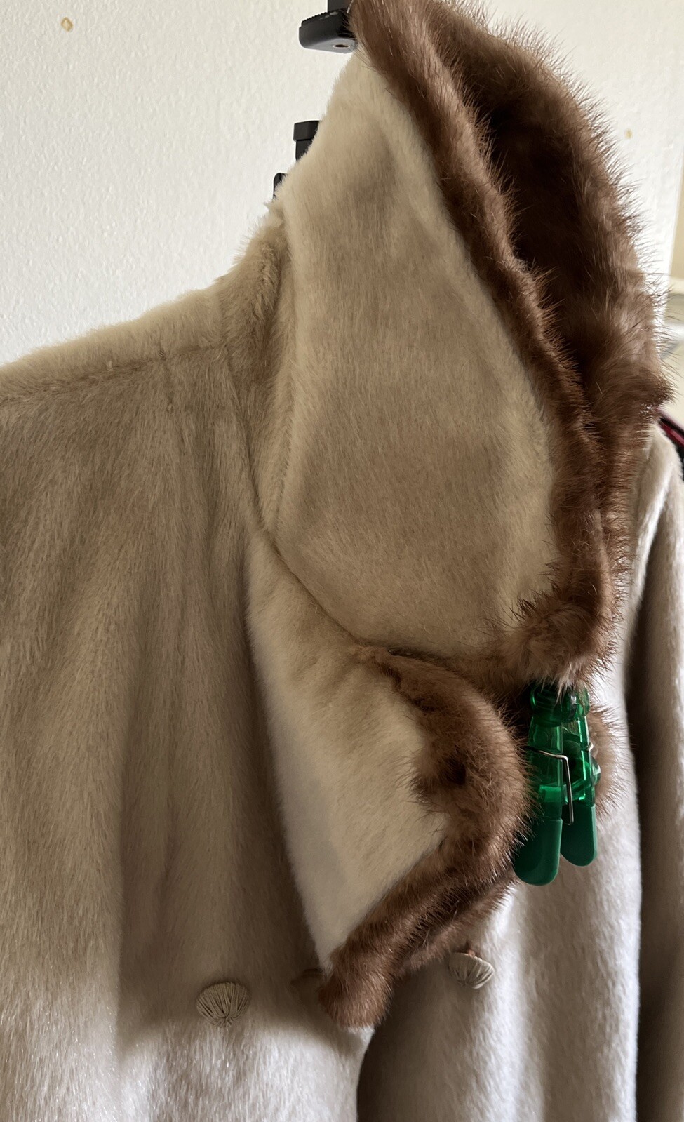 Vintage 60s La France Russel Taylor Brown and Tan Faux Fur Coat Large