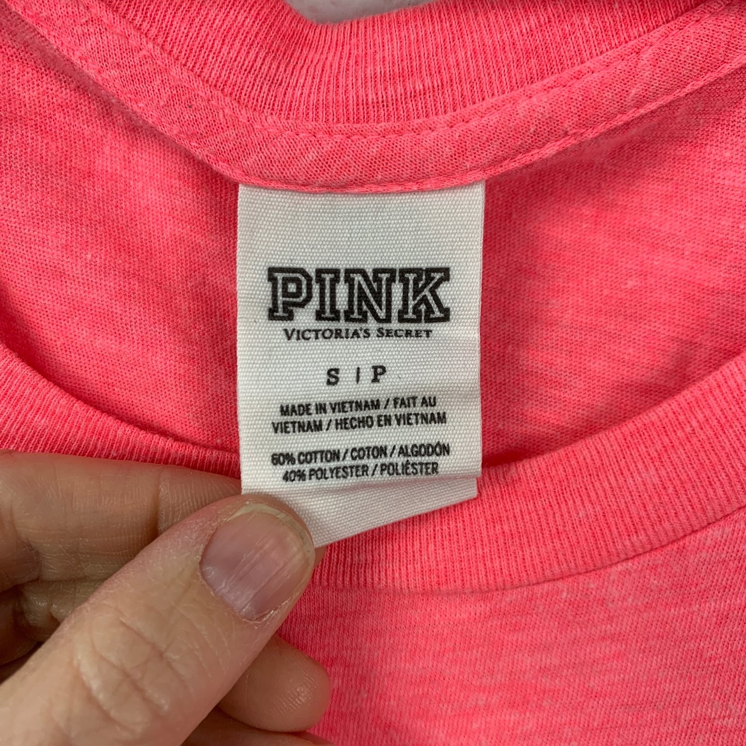 Y2K PINK Victoria’s Secret Sequin Logo Tank Top Women’s S Neon Pink