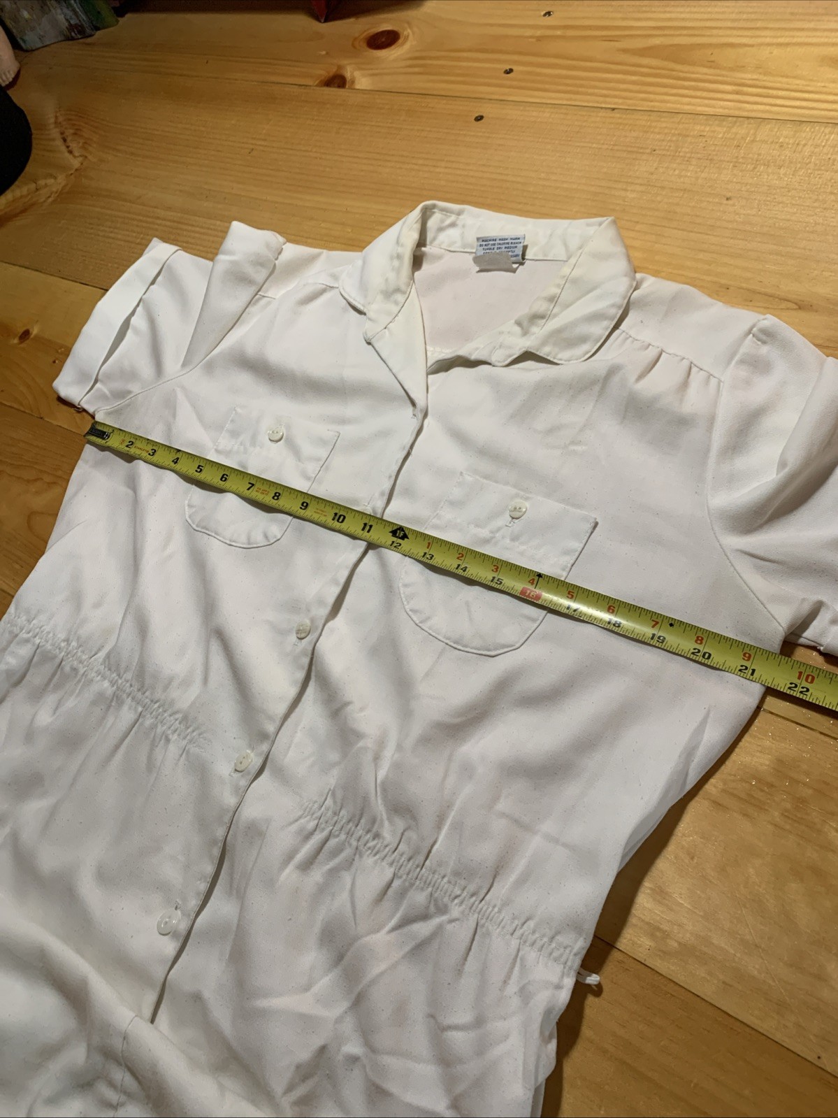Women’s Vintage 1960s Nurse Shirt waisted White Swan Uniform Dress Halloween