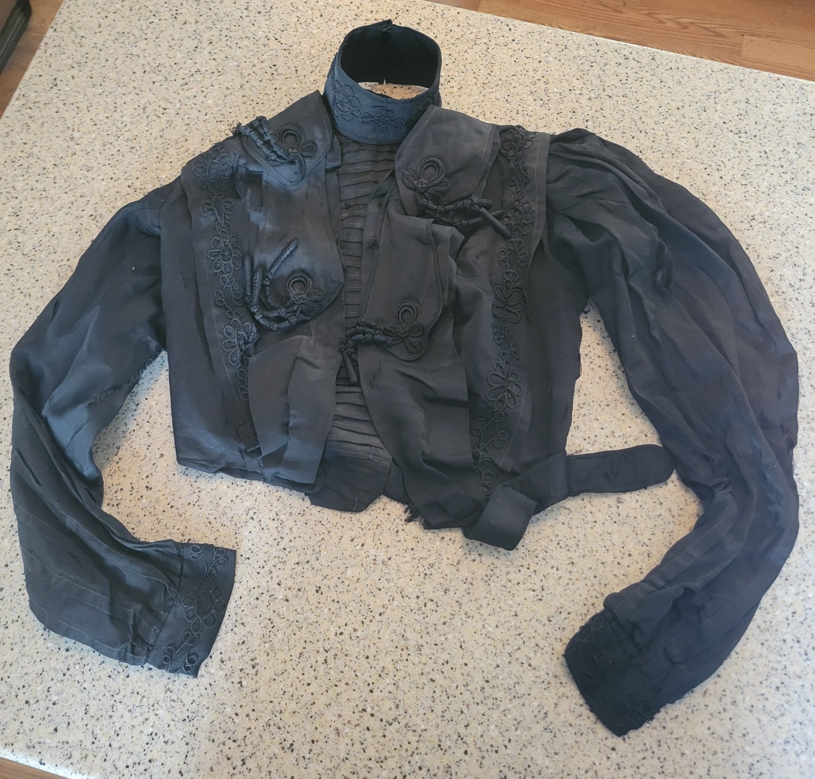 Antique Edwardian Victorian Black Mourning Antique Womens Jacket Top