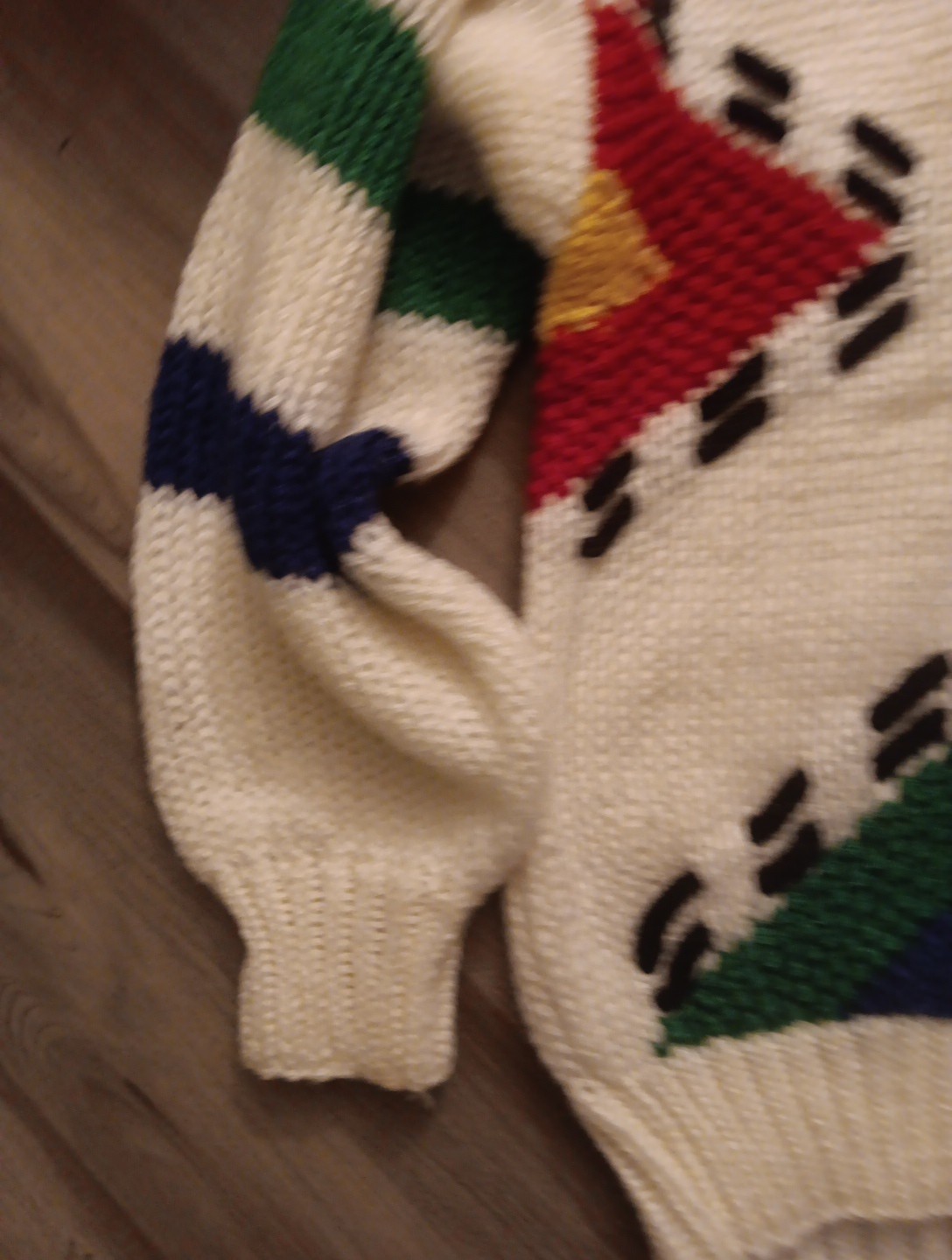 Vtg Pierre Cardin Sweater Med Multicolor Colorblock Abstract Chunky Knit Stripe