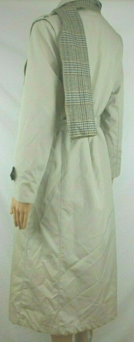 Townhouse Khaki Trench Coat Removable Wool Blend Liner and Scarf Women’s Size 6