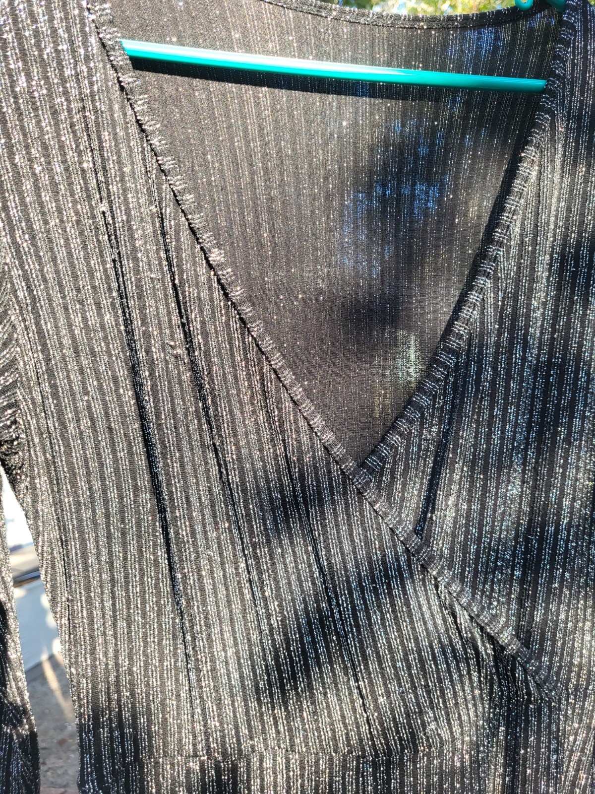 1980s Vintage JUMPSUIT Metallic Silver One pc black lurex stretch Disco New Year