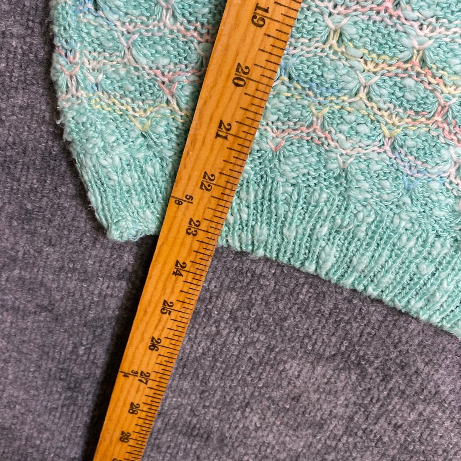 Wye Oaks Vintage Mint Green Scalloped Knit Sweater Vest Ramie Cotton Womens M