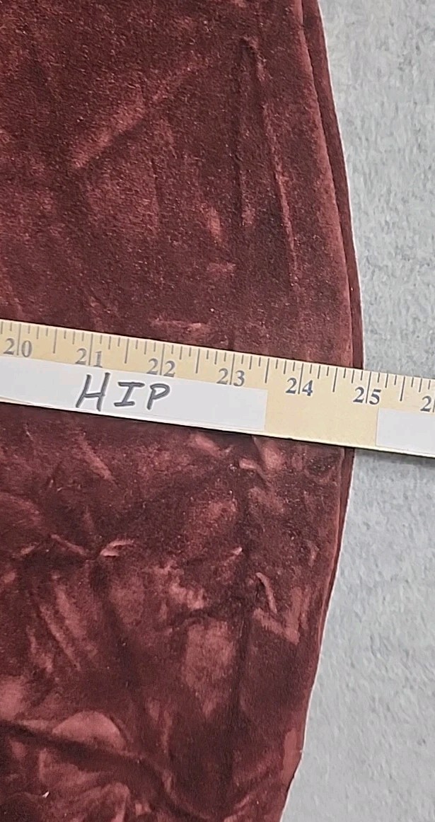 Y2K Vintage Stirrup Pants Yoga Adrian Jordan Velour Sz 22/24 RETRO Maroon 1990’s