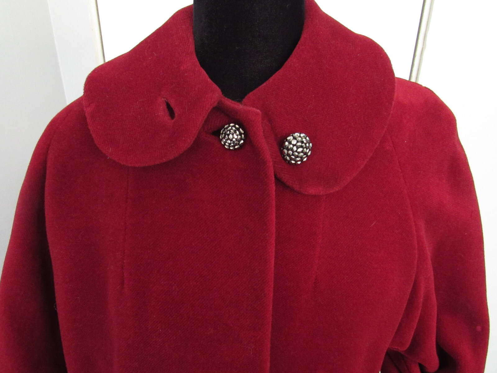Vintage Forstmann Fleur de Lis Levitt Shop Dark Red Women’s Overcoat Jacket