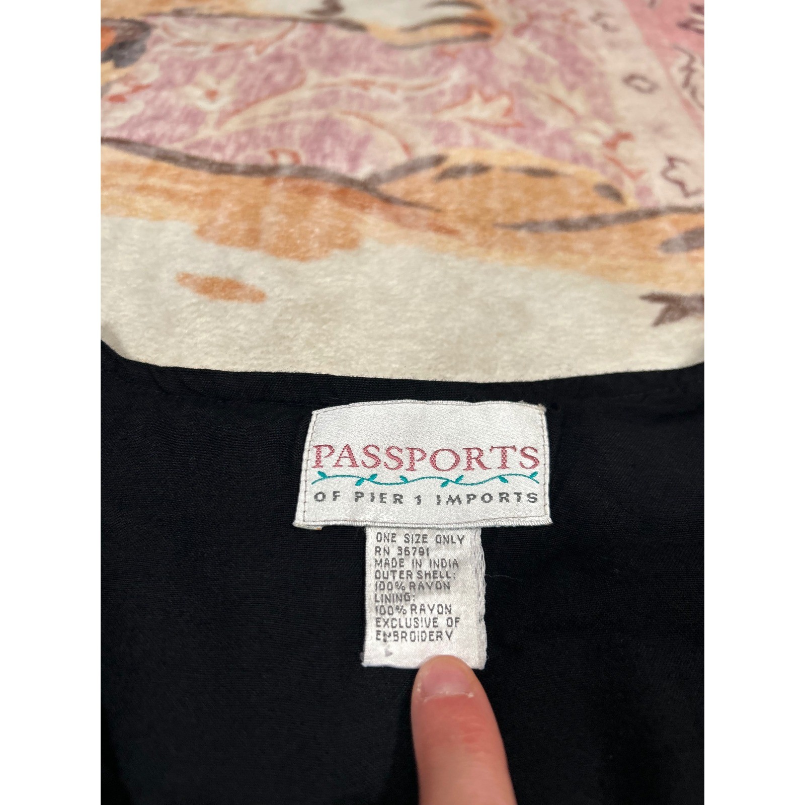 Vintage Passports Pier 1 Imports Embroidered Beaded Sequin Vest Black One Size
