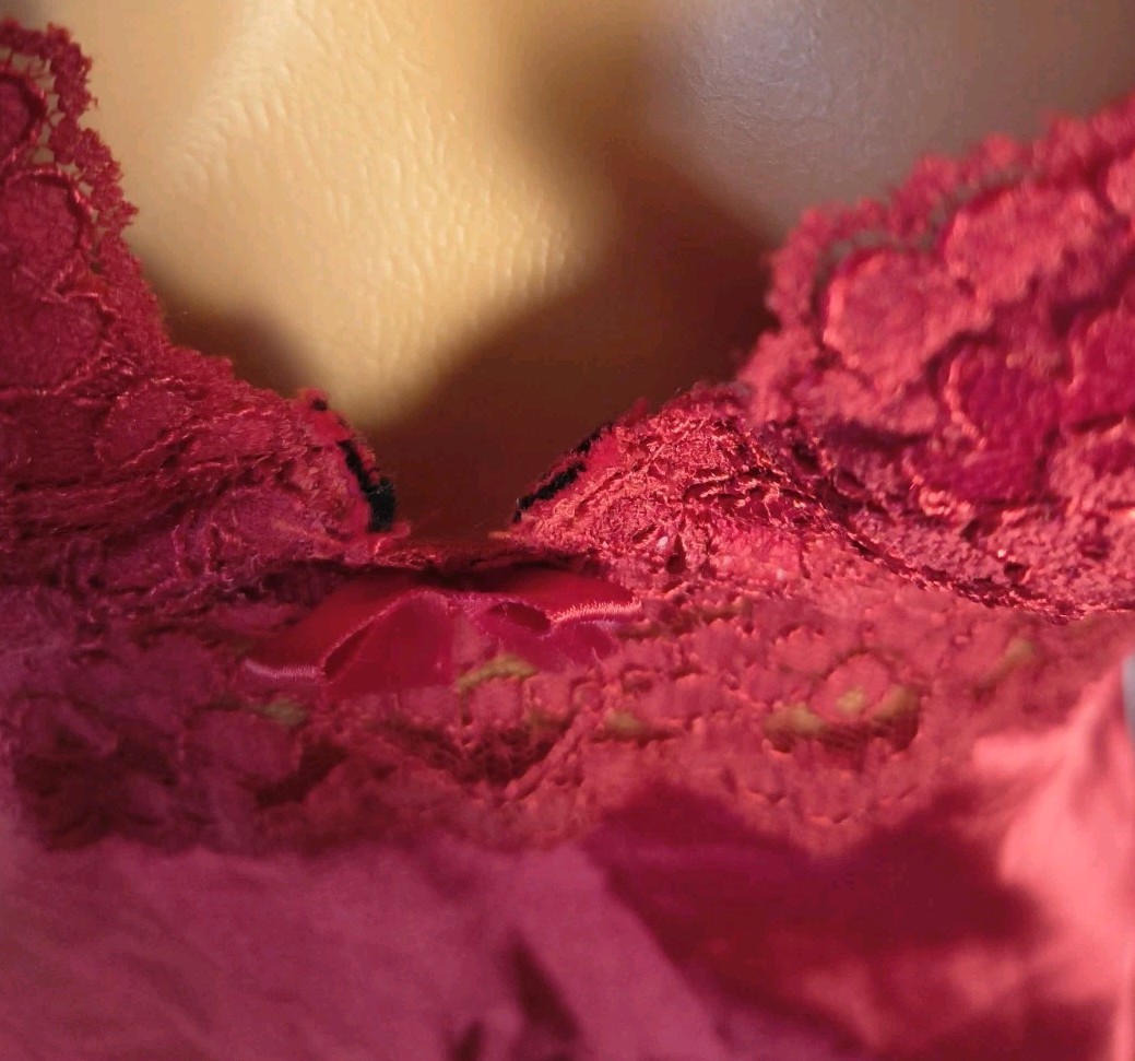 Vintage Victoria Secret Babydoll 90s Satin Lace Lingerie Size L Miracle Bra -P41