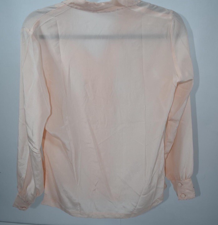 NWT VINTAGE 100% SILK BLOUSE Hand Embroidered Eyelet Victorian Cottagecore Top