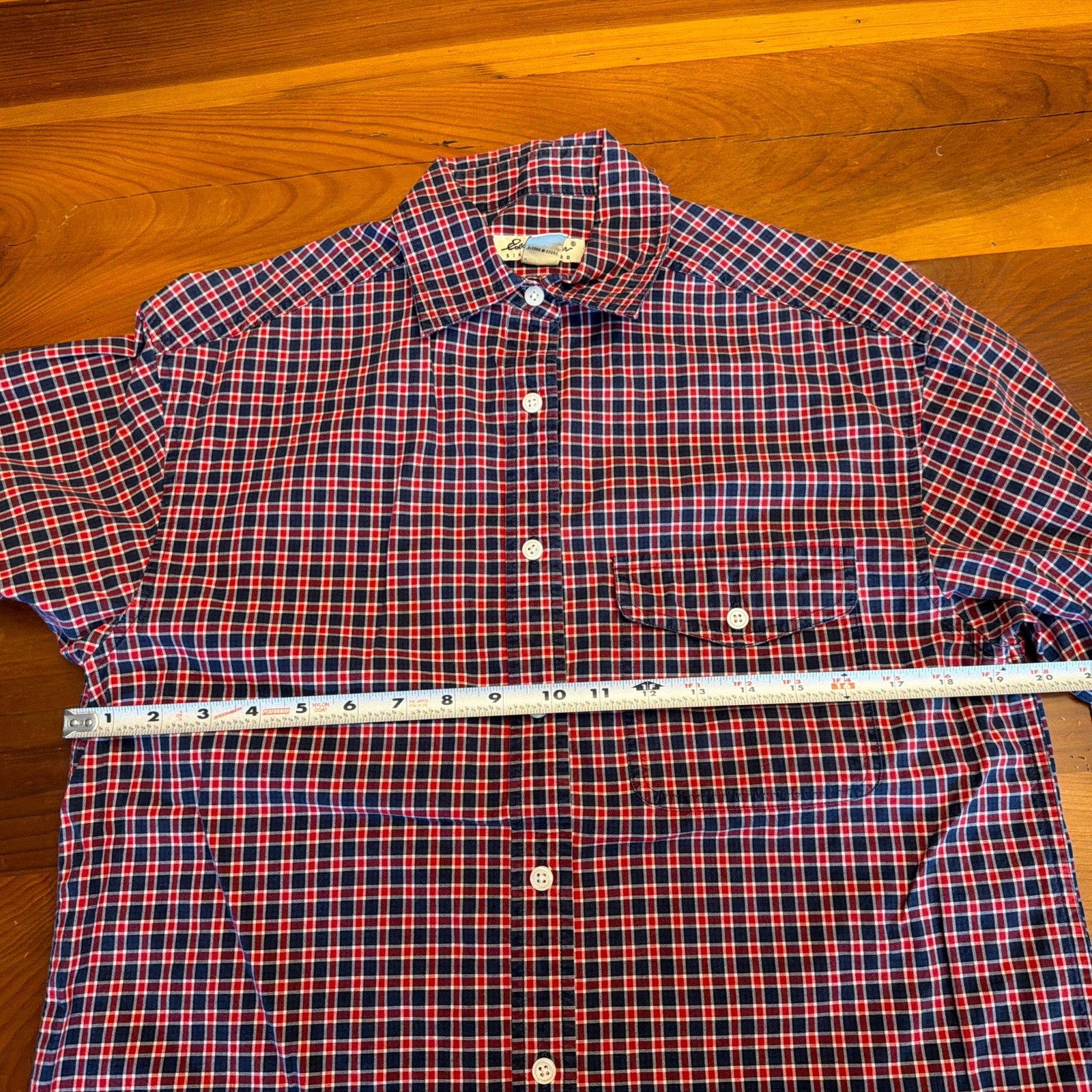 Vintage Women’s Eddie Bauer Button Plaid Shirts- Red White & Blue XS/XP Lot Of 2