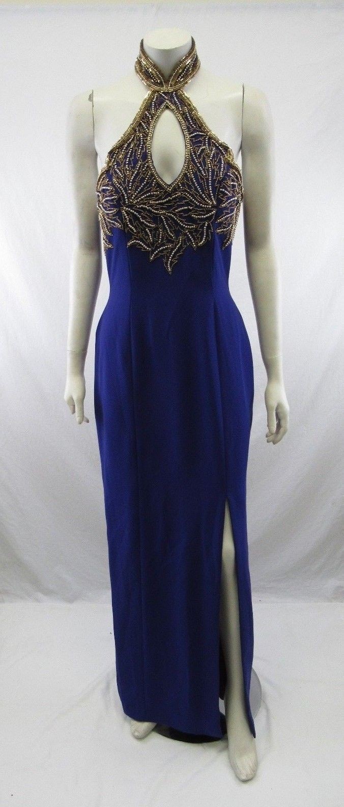 Alvce Designs Purple Beaded Sequins Maxi Gown Evening Long Dress #PD68