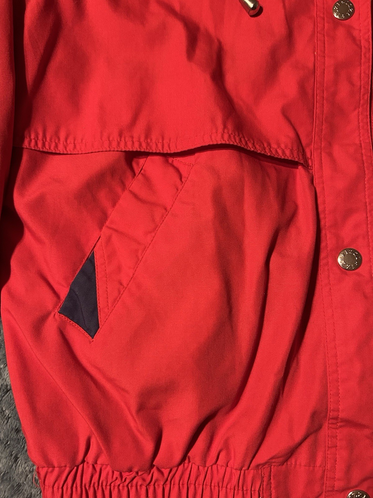 Vintage Izzi Jacket Coat Colorblock Red Yellow Blue Women’s Large Windbreaker