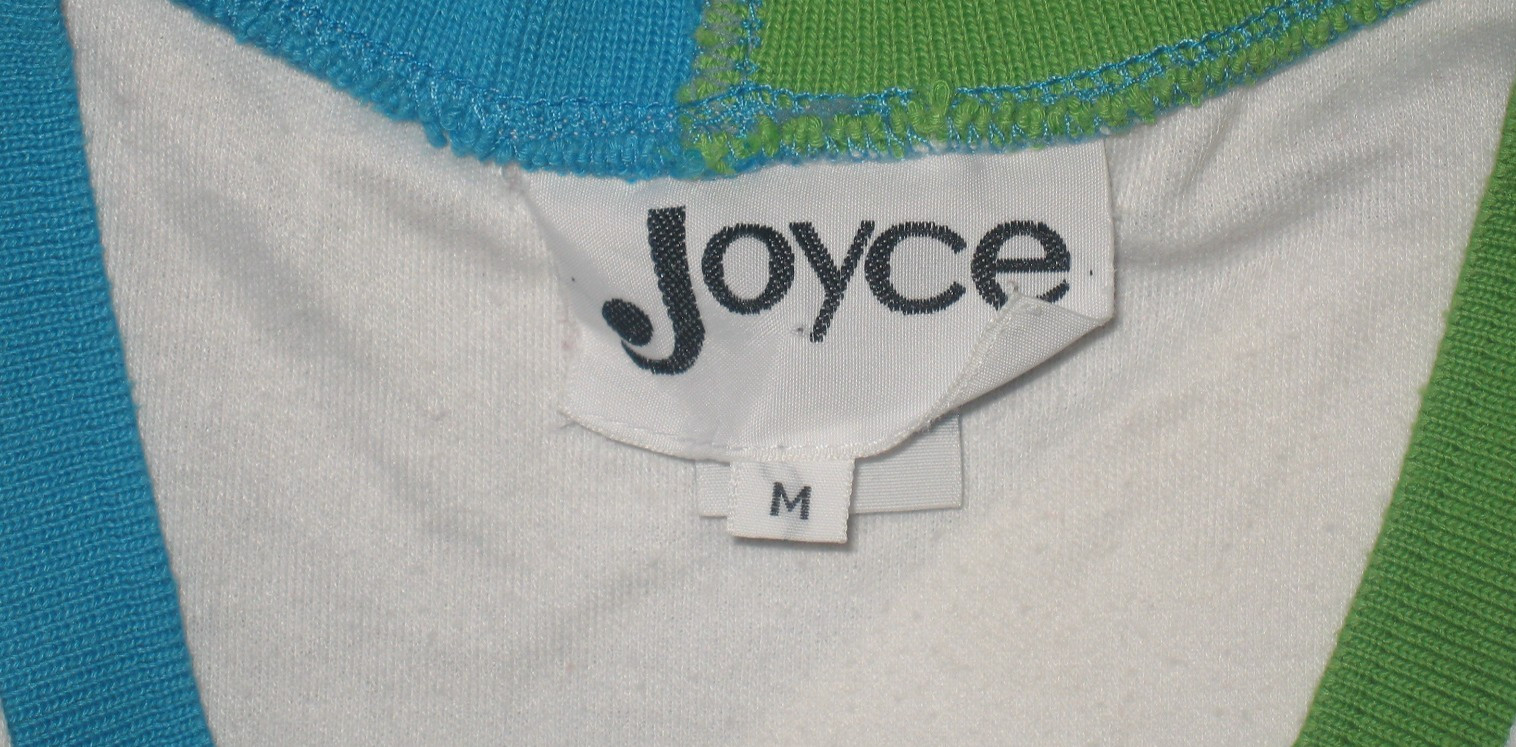 VtG 1980s White Knit Short Sleeve V-Neck Joyce Top Primary Colors Neon Shirt M
