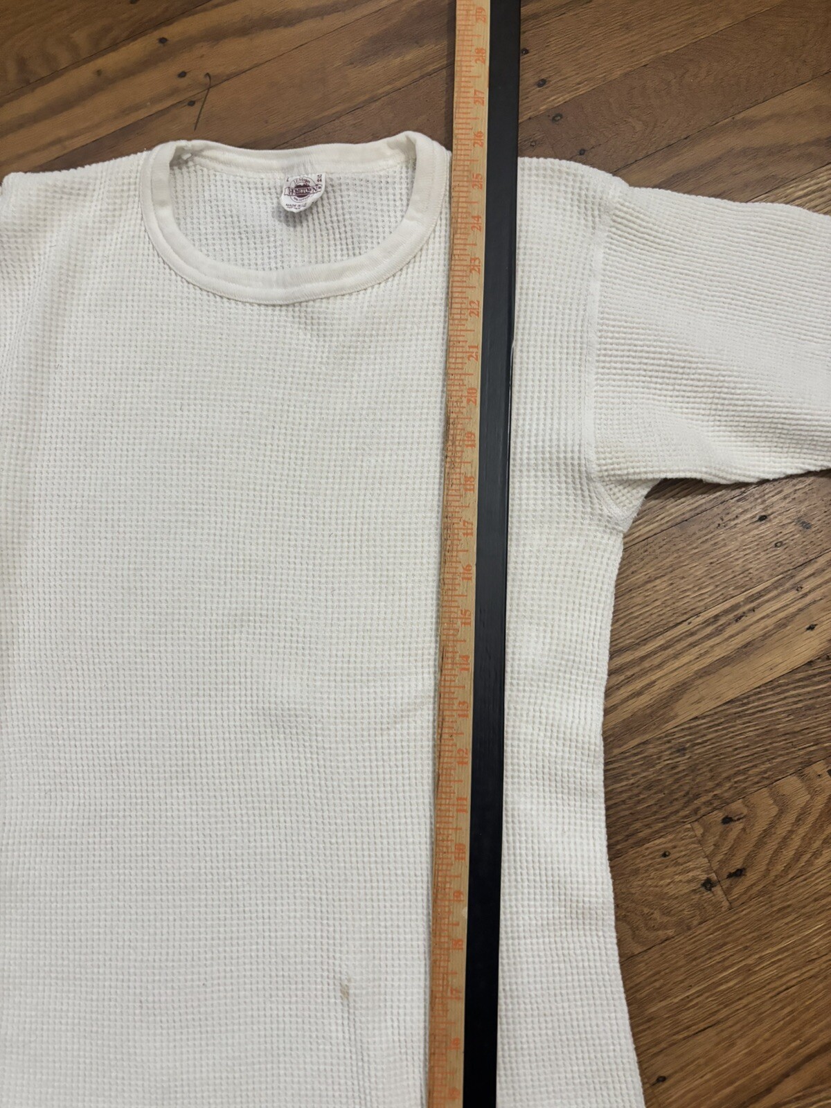 90s Unisex Waffle -knit Thermal Top.made USA.womens Med/form Fit