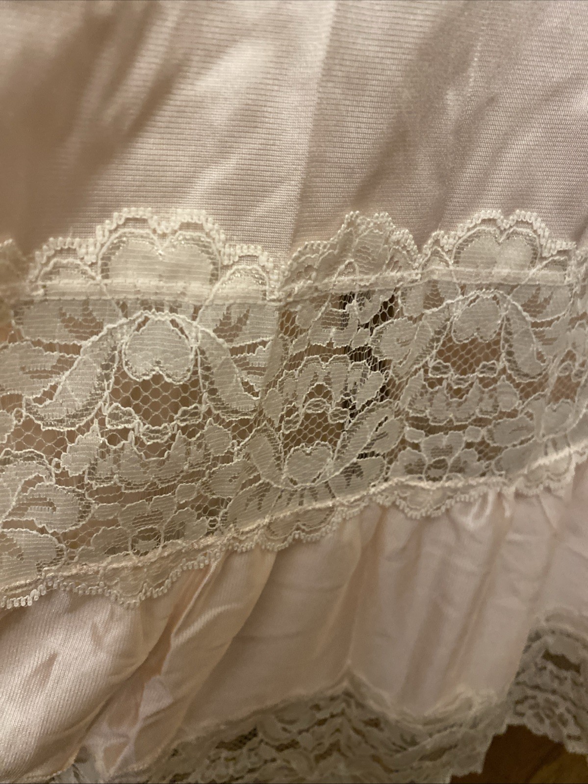 Vtg. Applause Half Slip Pink/ Lace Full Sweep Size Small New