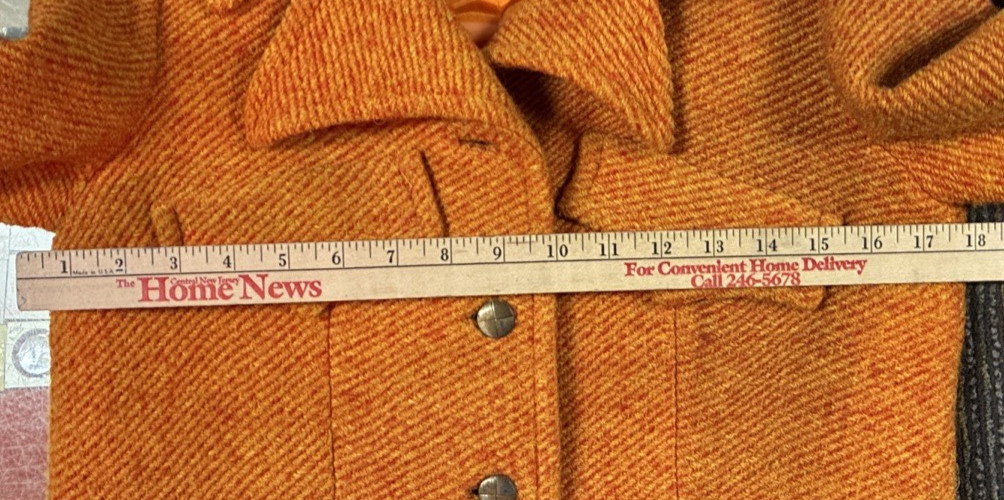 VTG 1960s Peck & Peck Fifth Avenue Orange Wool Jacket Skirt Suit – Union label