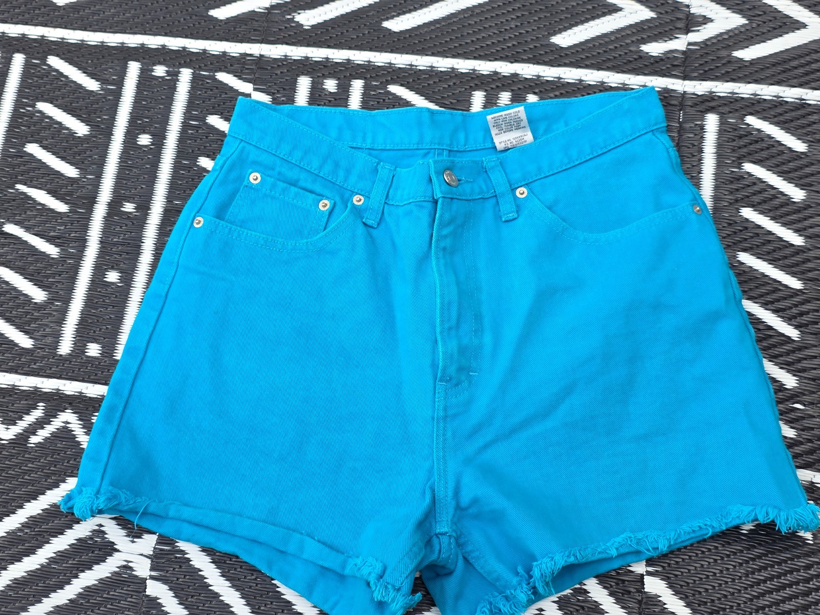 Vintage Denim Jean Shorts JORDACHE TURQUOISE 13/14 1980’s EUC
