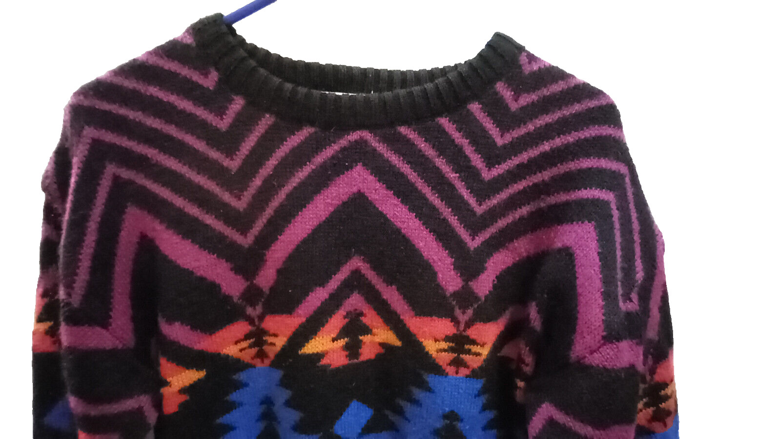 Vintage Hasting & Smith Aztec Design Bold Jewel Colors Thick Sweater M