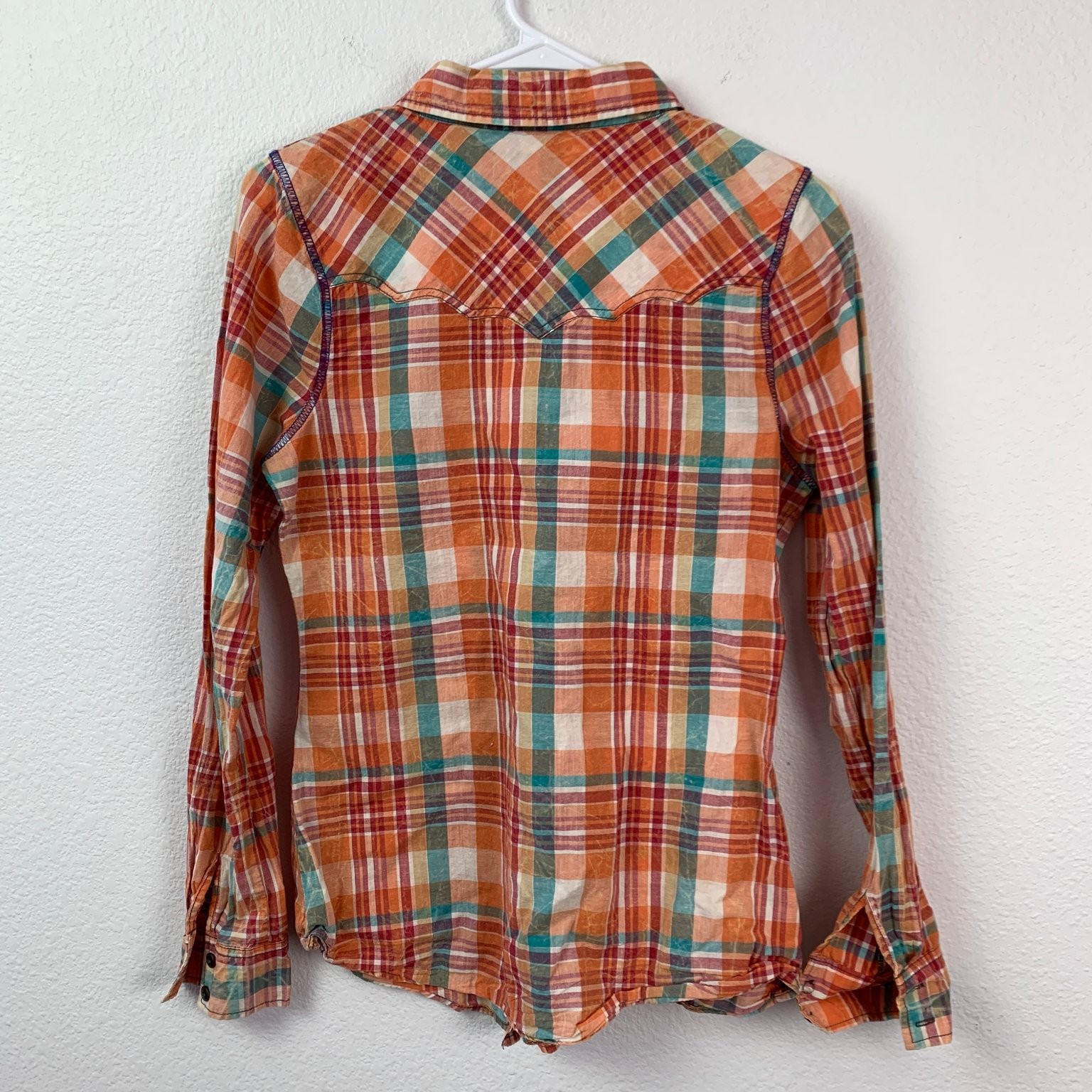 Y2K BKE Fitted Plaid Western Shirt Women’s S Button Up Twilightcore