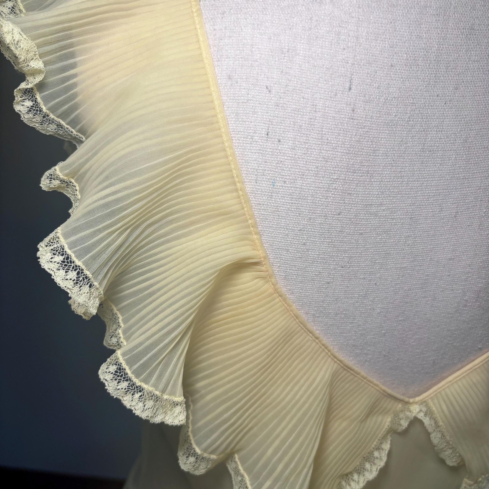 Vintage 70s Vanity Fair Romantic Ethereal Sheer Yellow Slip Dress Size Small