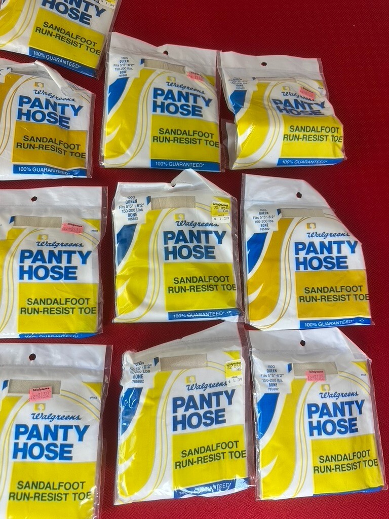 13 LOT Vintage Walgreens Panty Hose 5’5″-6’2″ Bone White Fashion Gift