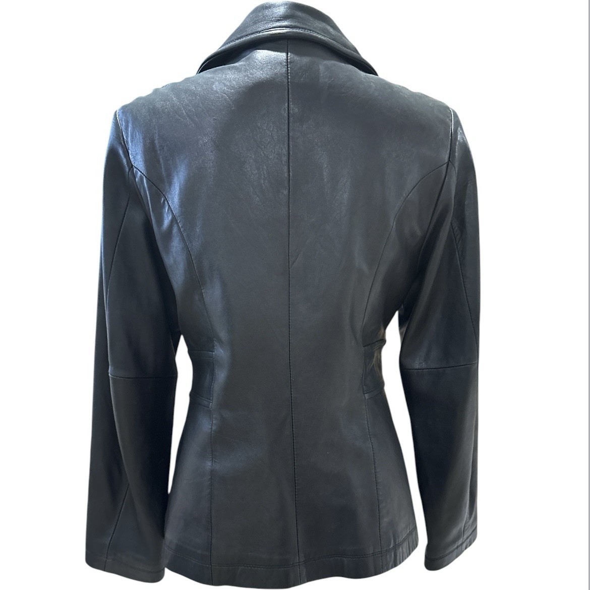 Vintage BP Black Lambskin Leather Jacket Zip Fitted Y2K Women S