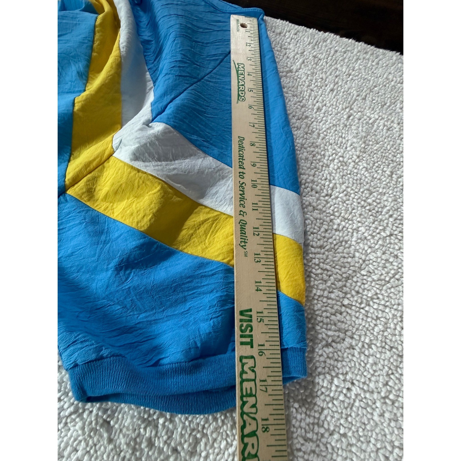 Orare Vintage Henley Top Blue Yellow White Striped Short Sleeve Made in USA