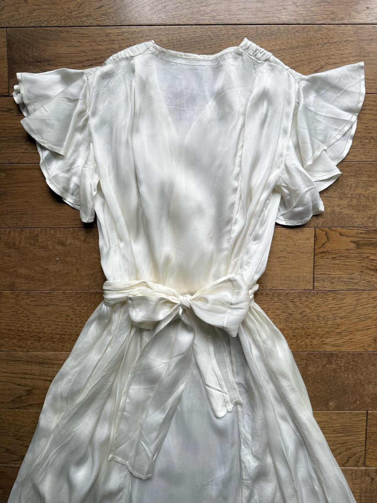 Regal 1930s-1940’s Candlelight Ivory Silk Satin Dress Wedding Gown Bridal Gown