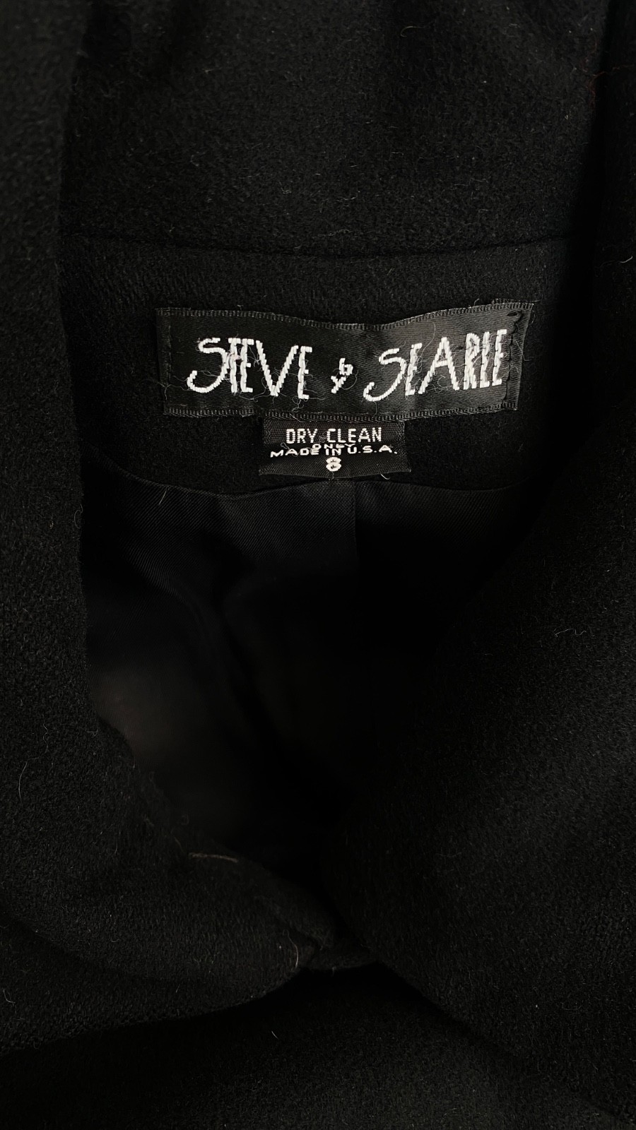 Vintage 1990s black cashmere trench coat long wool pea military maxi full M