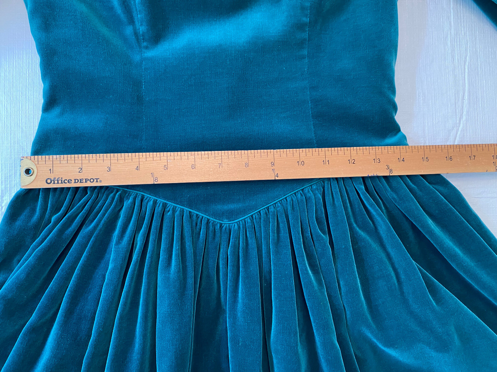 Vintage 1988 Laura Ashley Green Velvet Dress US Size 10