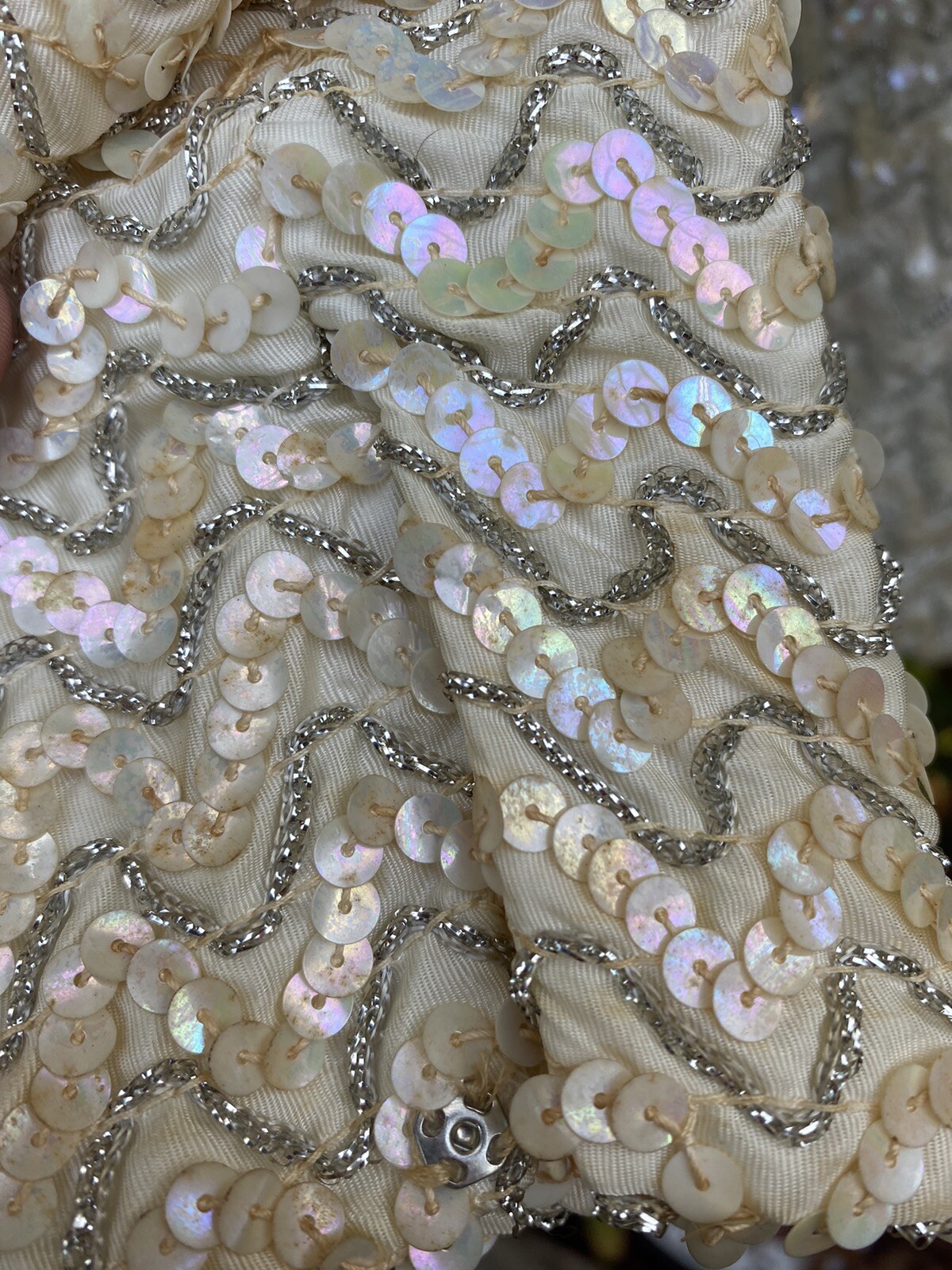 VINTAGE 1960’s Glamour Blazer IRRIDECENT SEQUINES SILVER BEADS