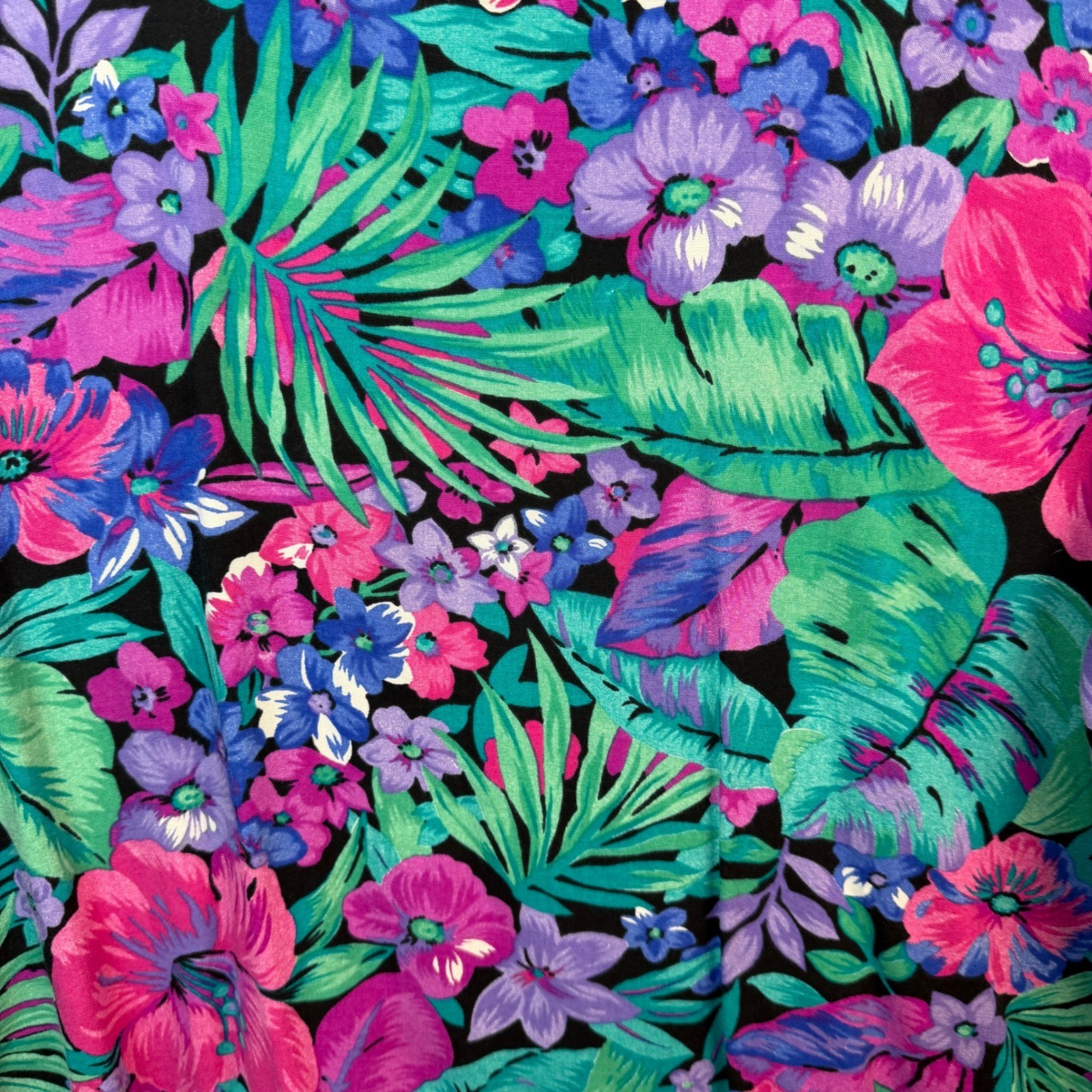 Remo of California Top Womens XL Multicolor Tropical Floral Short Sleeve Vintage