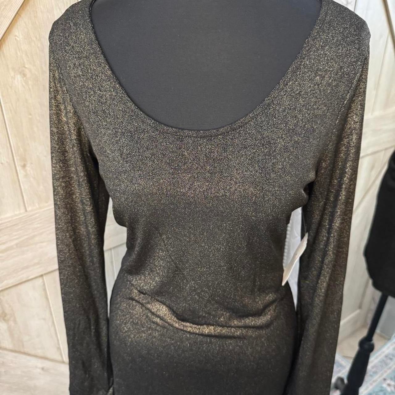 Vintage XXI Glittery Bodycon Long Sleeve Club Dress – Large