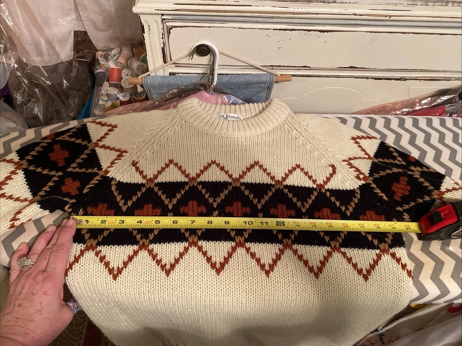 John Wanamaker VTG 80s/90s Acrylic Argyle Sweater Approx. M/39” Bust