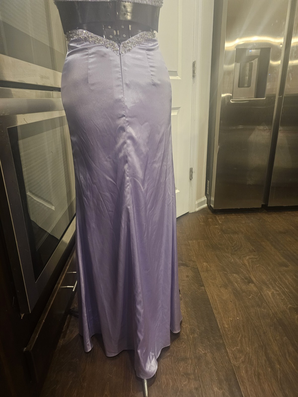Vintage Cache Purple Beaded Sequin Backless long Gown Xs-small