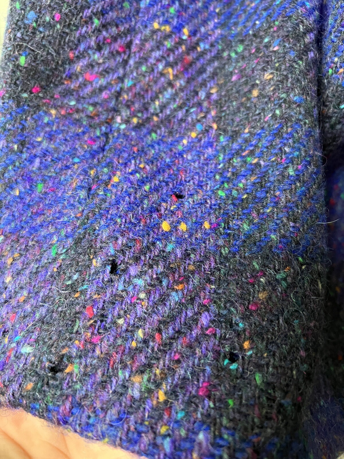 Vintage Jimmy Hourihan Sz 8 Purple Plaid Long Coat Wool Speckle Tweed Ireland