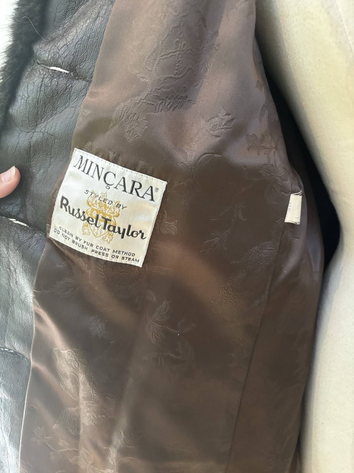Vintage 1970s Mincara by Russel Taylor for Lord & Taylor faux Mink cocktail coat