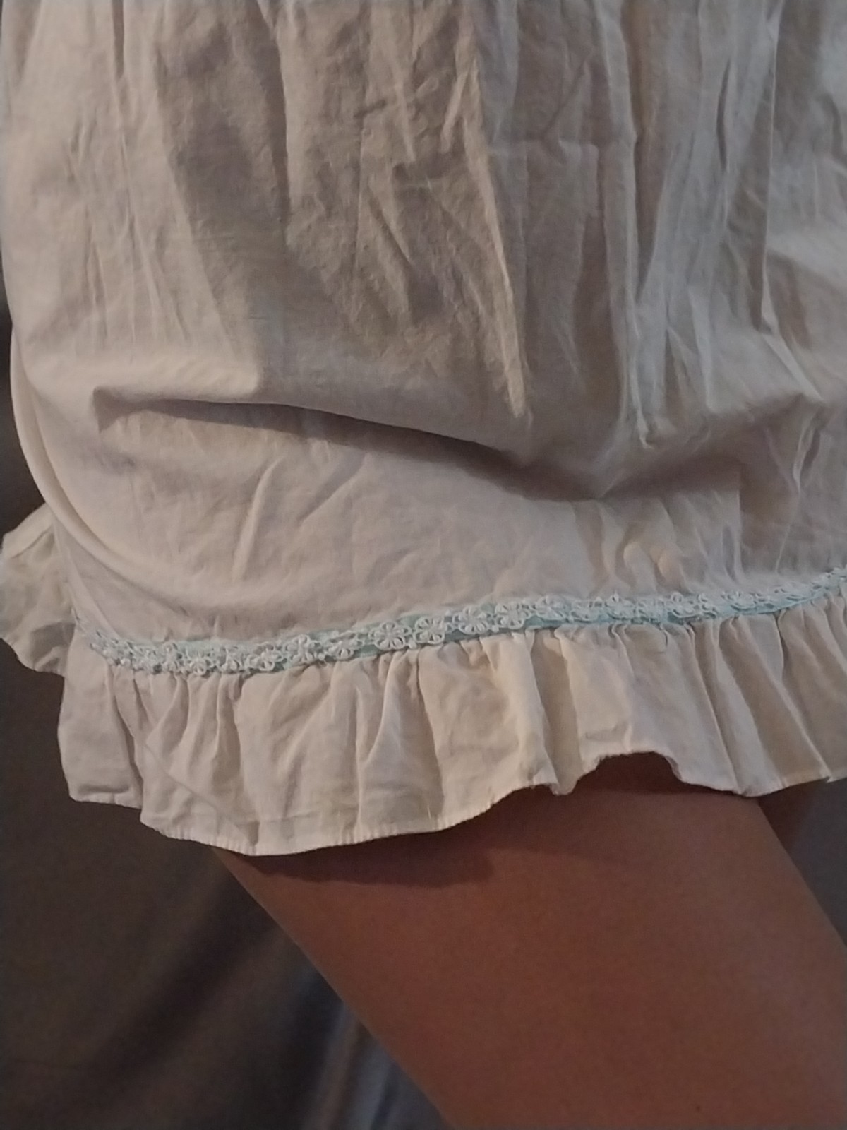 VTG ORGANIC COTTON RUFFLES COTTAGE COUETTE PRAIRIE BABYDOLL COTTAGE E. WEST S 40