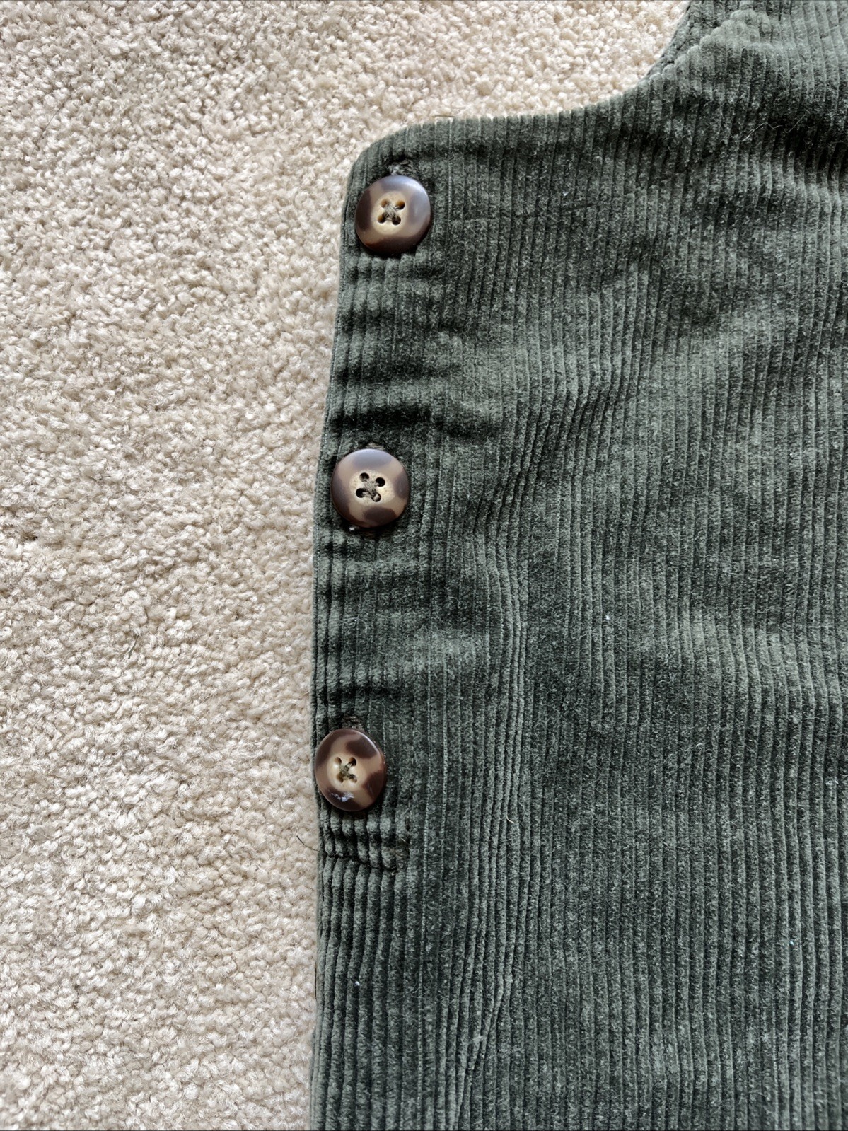 Eddie Bauer VTG vintage Corduroy Mini Overall Dress Size M Hunter Green Jumper