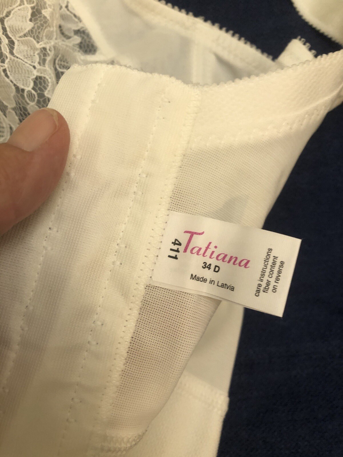 LONG LINE BRA VINTAGE LINGERIE 34D STRETCH BRA Pin Up White New With Tags