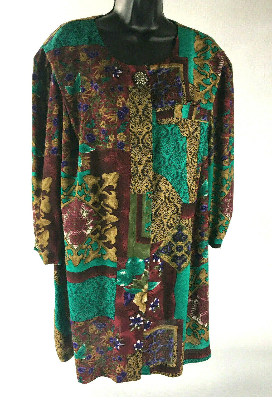 Vintage Multi-color Floral Women’s Rayon Jacket Top – Robert Too – Size 22WP