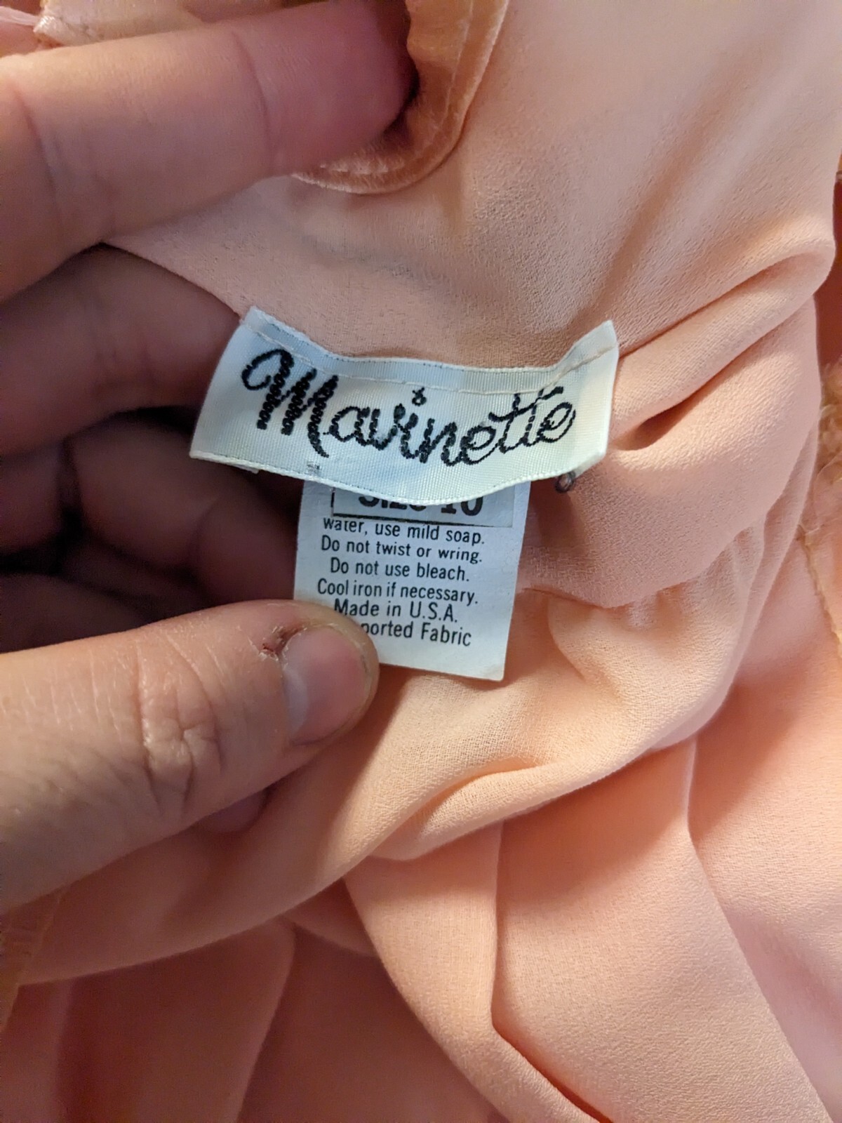 VTG Marinette 1970s Pleated Blush Pink Long Sleeve Dress Secretary Sz 10 Medium