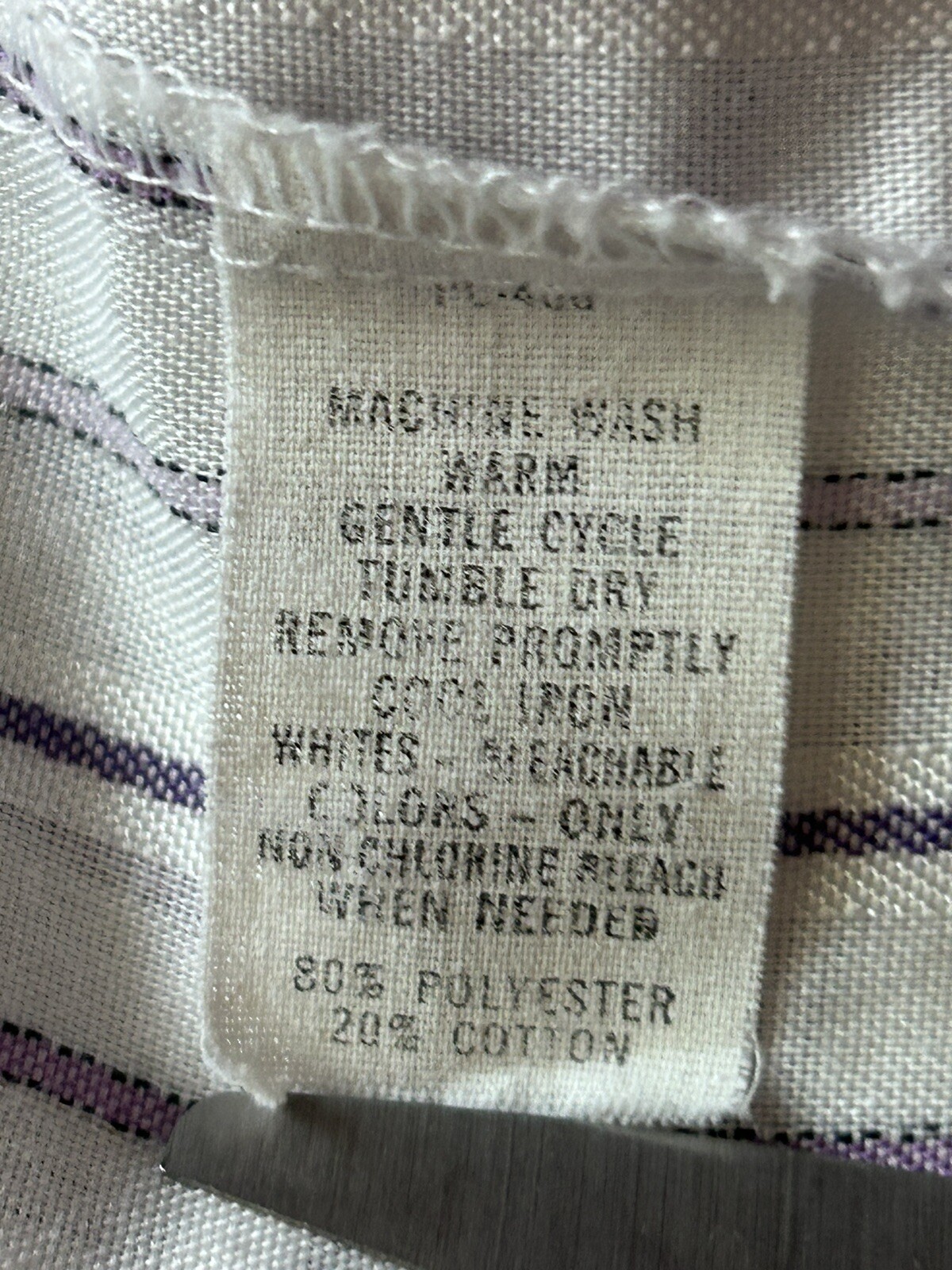Vtg 80s Women’s Cobble Lane Shirtmakers Purples & Whites Stripes button shirt 12